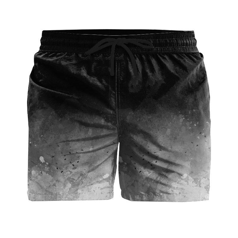 Men's swim trunks -  SPECKS (grey) / black - sewing set
