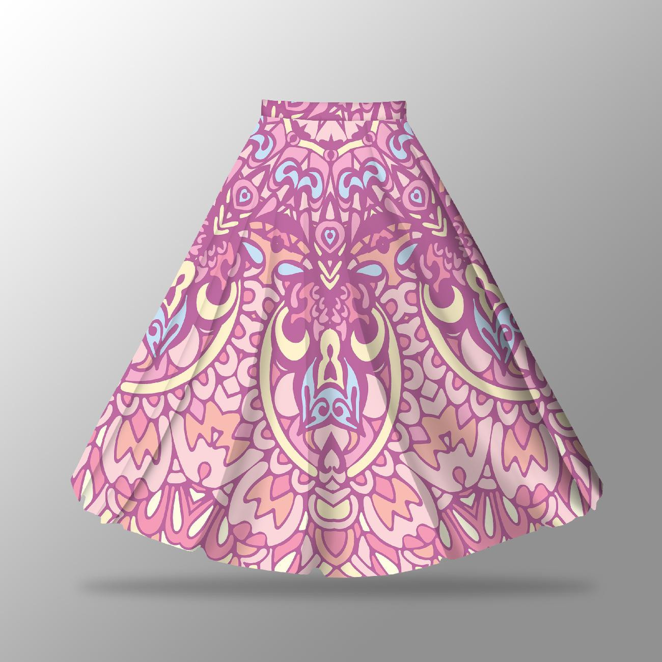 COLORFUL MANDALA pat. 2 - skirt panel "MAXI" - crepe