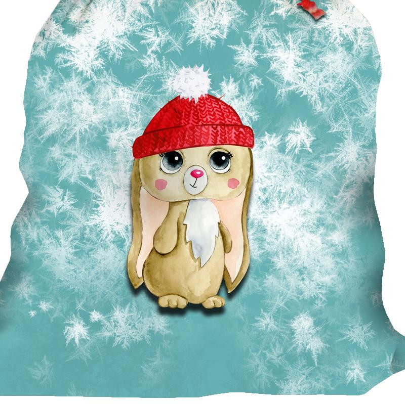 MIA THE WINTER BUNNY - Cotton woven fabric panel / Choice of sizes