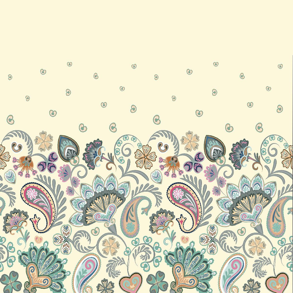 FLOWERS (pattern no. 1) / ecru - dress panel TE210