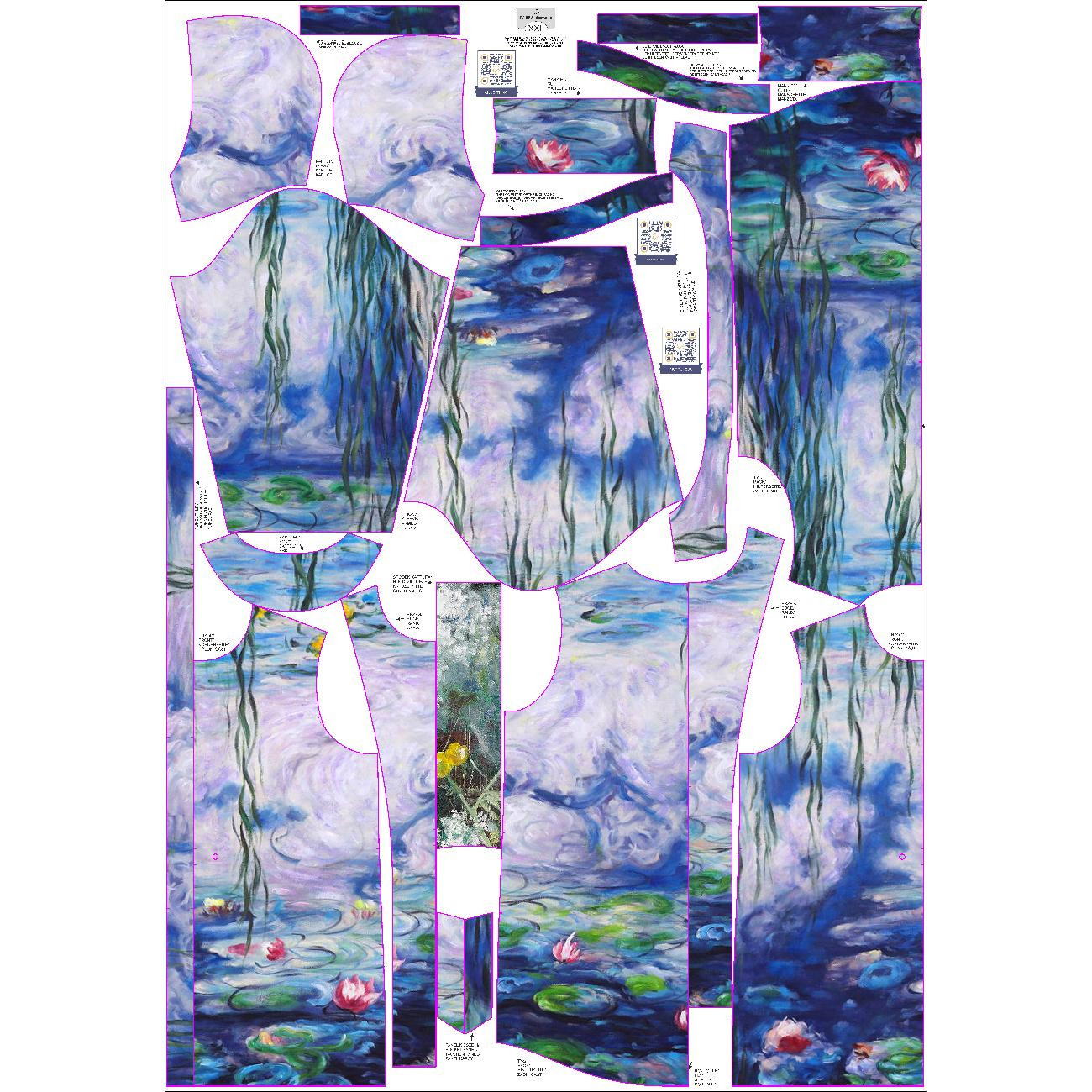 WOMEN'S PARKA (ANNA) - WATER LILIES (Claude Monet) - sewing set