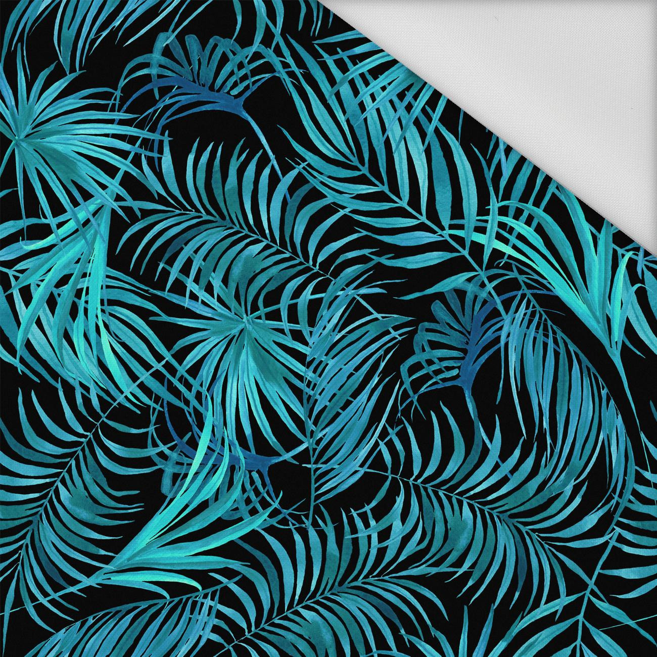 PALM LEAVES pat. 5 / black - Waterproof woven fabric