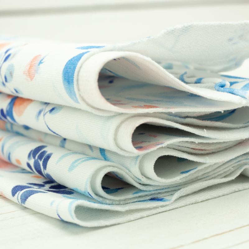 PAINTED PEONIES / white - looped knit 