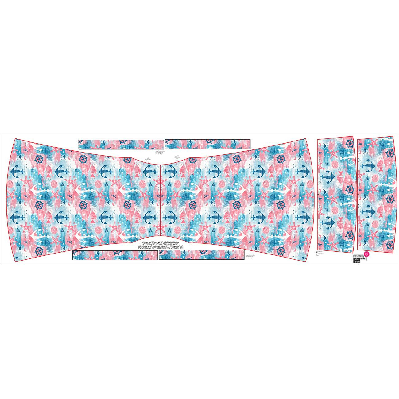 Bardot neckline dress (LILI) - MARINE WZ. 5 - sewing set
