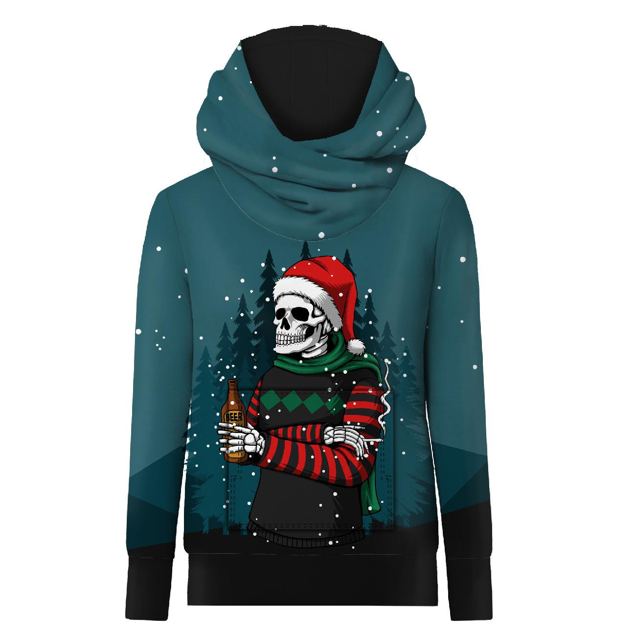 HYDROPHOBIC HOODIE UNISEX - JOLLY SKELETON - sewing set