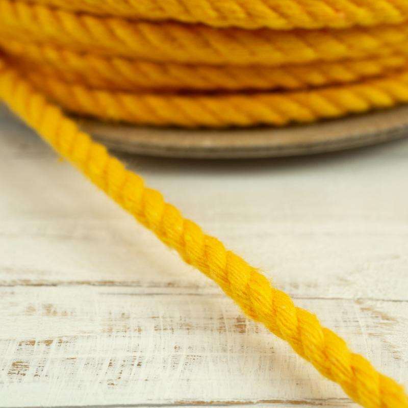 Twisted cotton cord 3 mm - mustard