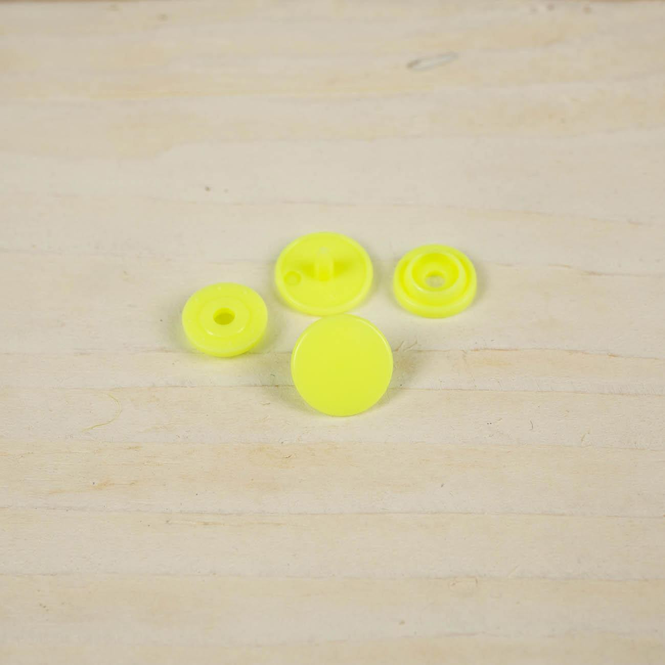 Snaps KAM, plastic fasteners 10mm -  neon yellow 10 sets