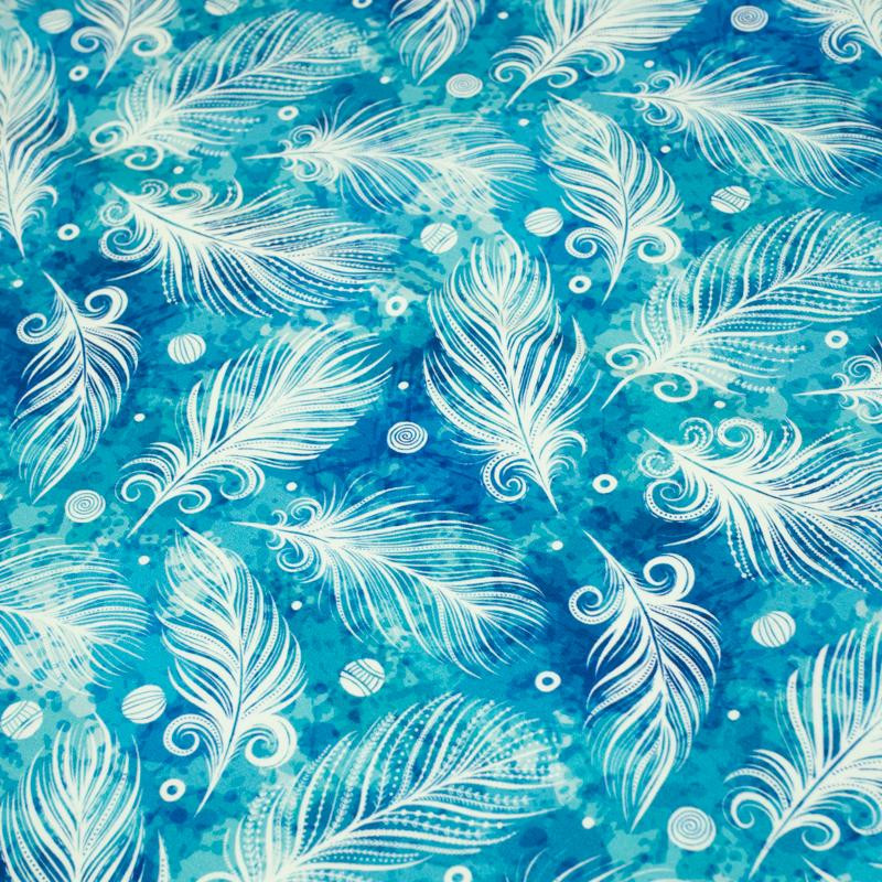 WHITE FEATHERS / blue - looped knit