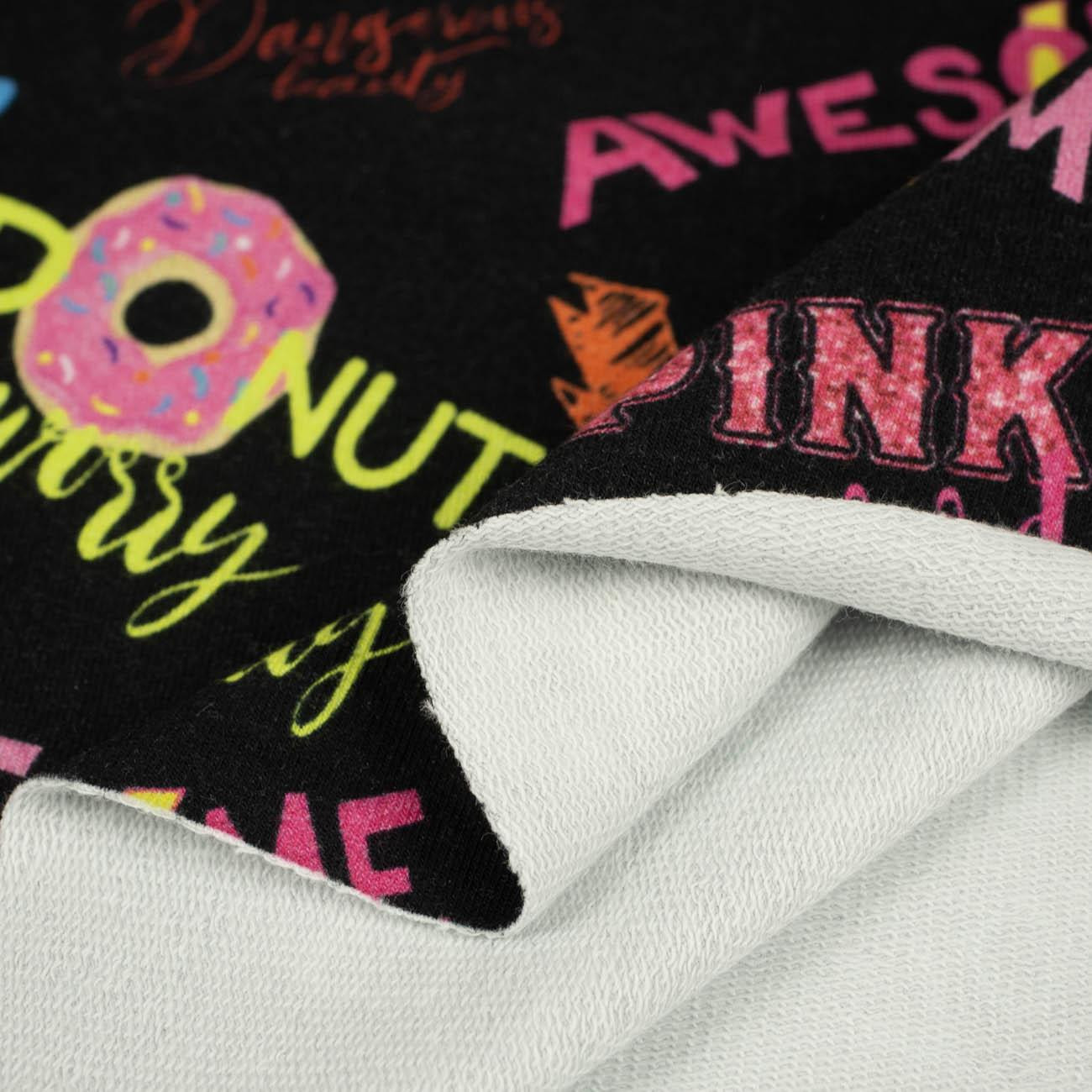 COLOURED LETTERING - looped knit fabric