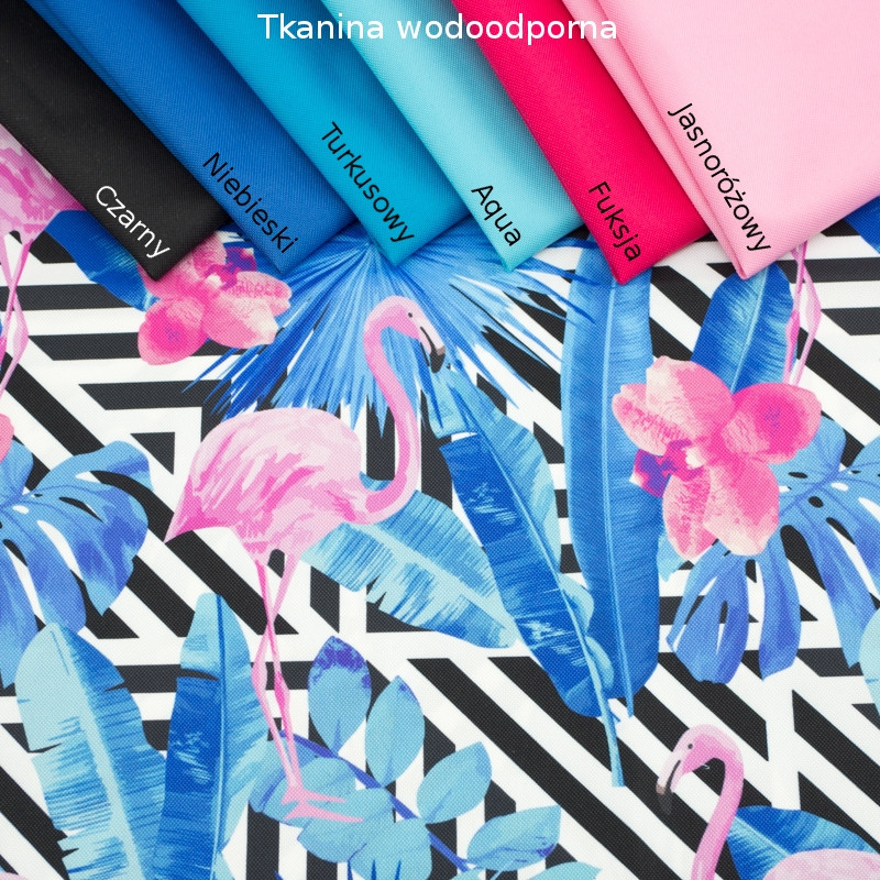 TROPICAL FLAMINGOS - Waterproof woven fabric