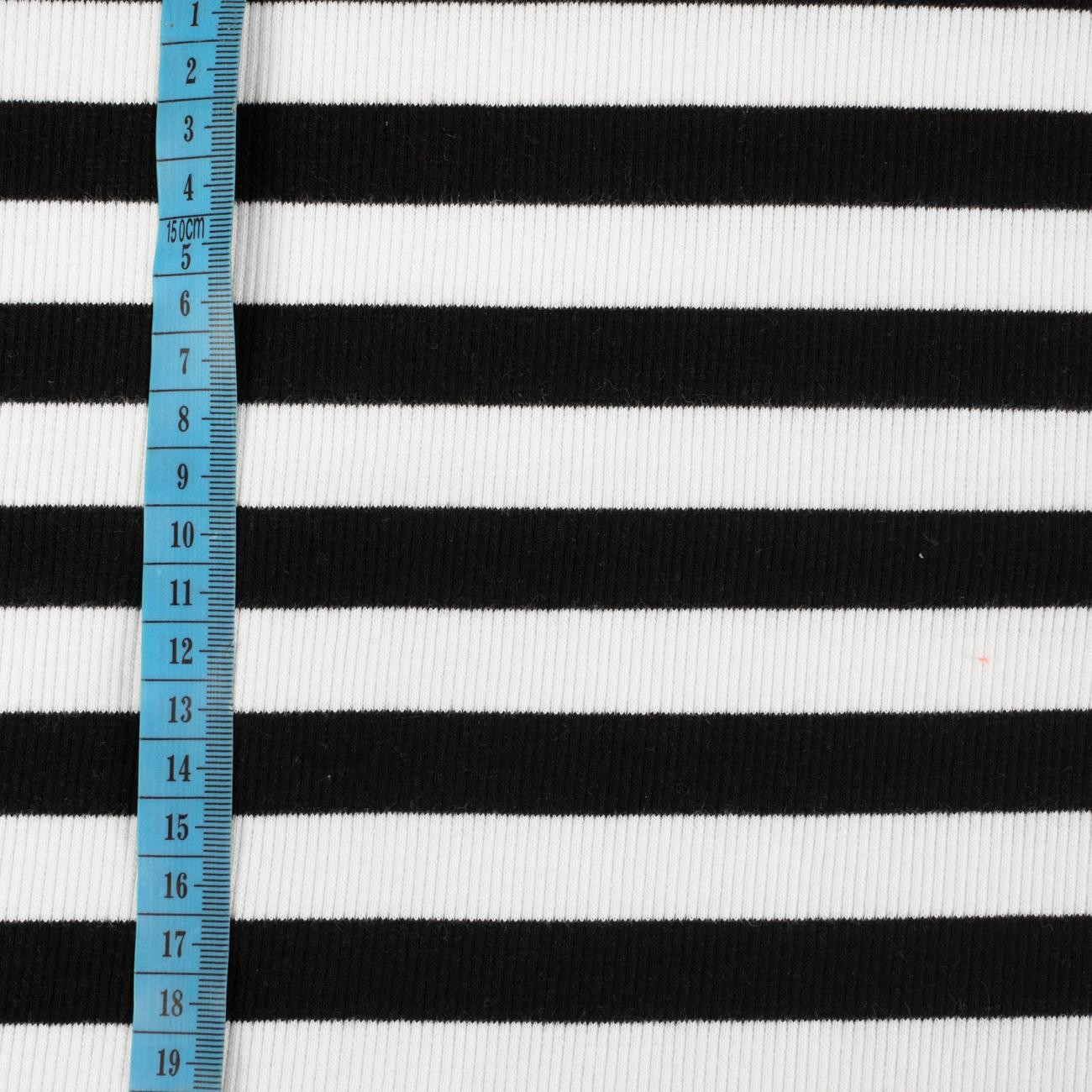 STRIPES / BLACK - Ribbed knit fabric