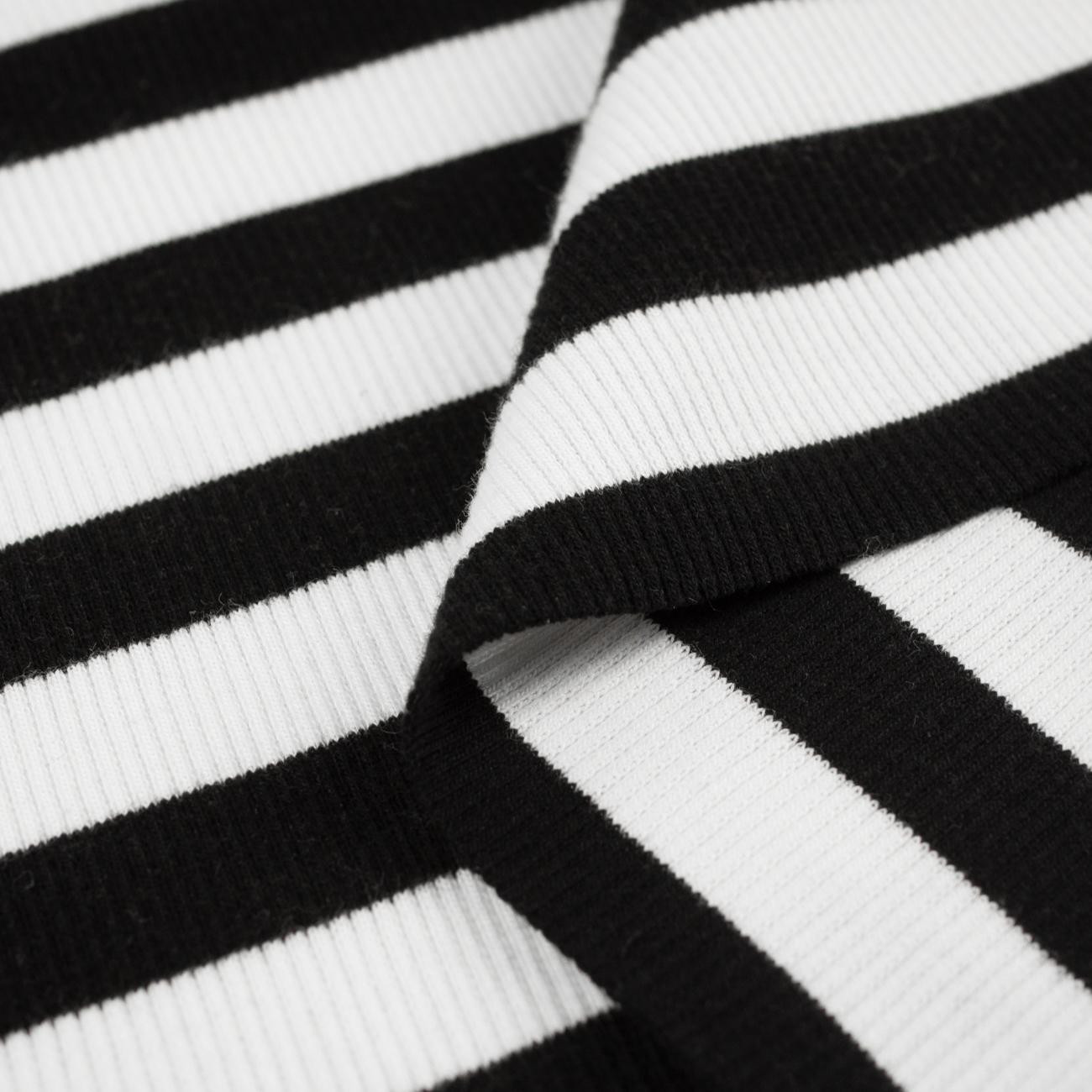 STRIPES / BLACK - Ribbed knit fabric