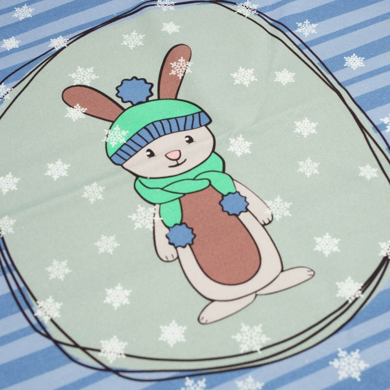 WINTER BUNNY / blue - panel looped knit 