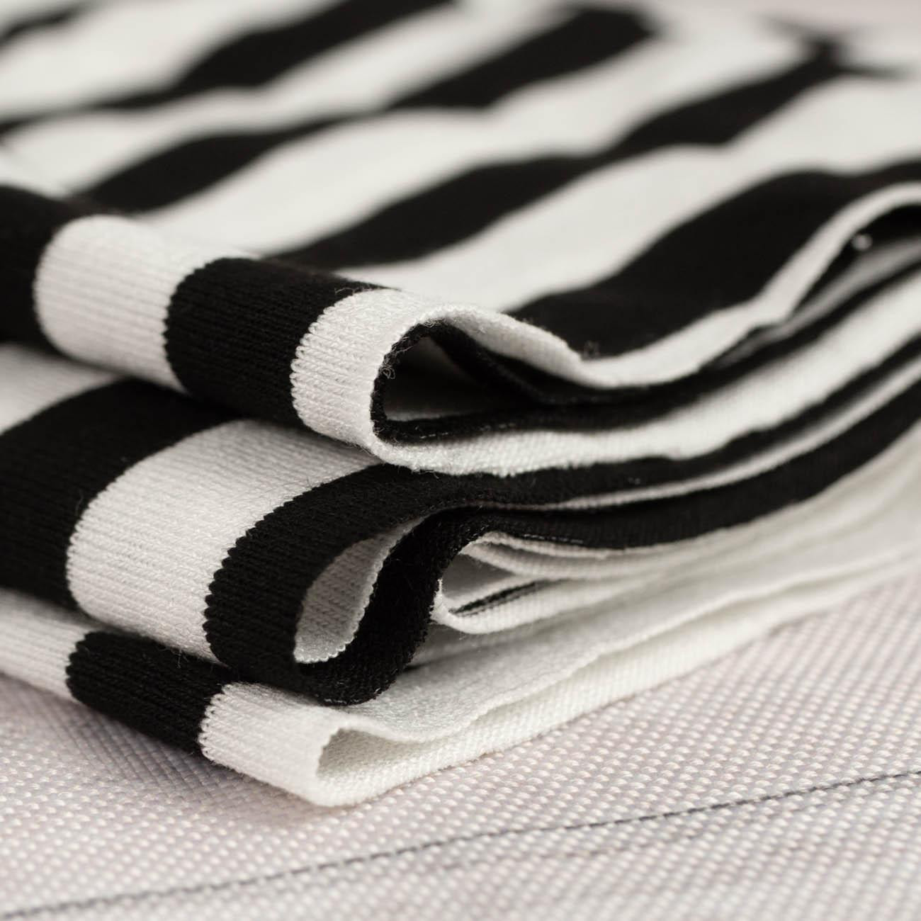 STRIPES WHITE / BLACK 1,0cm x 1,0cm - Viscose jersey