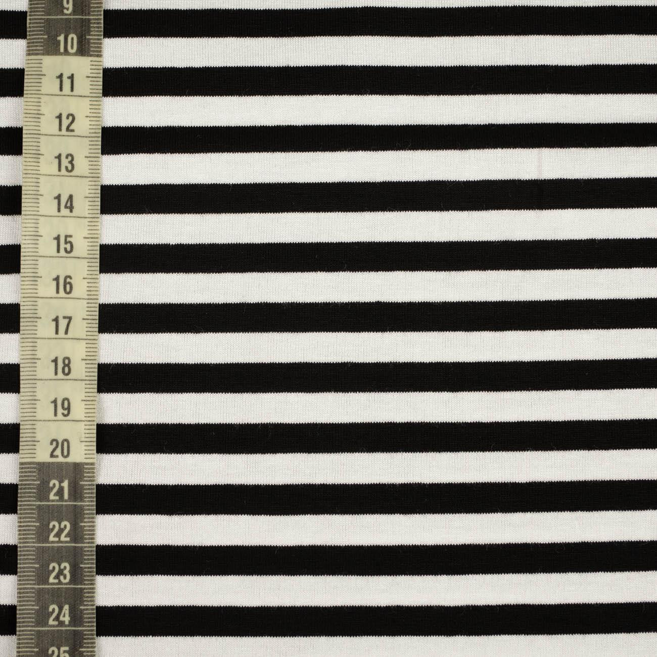 STRIPES WHITE / BLACK 0,7cm x 0,7cm - Viscose jersey