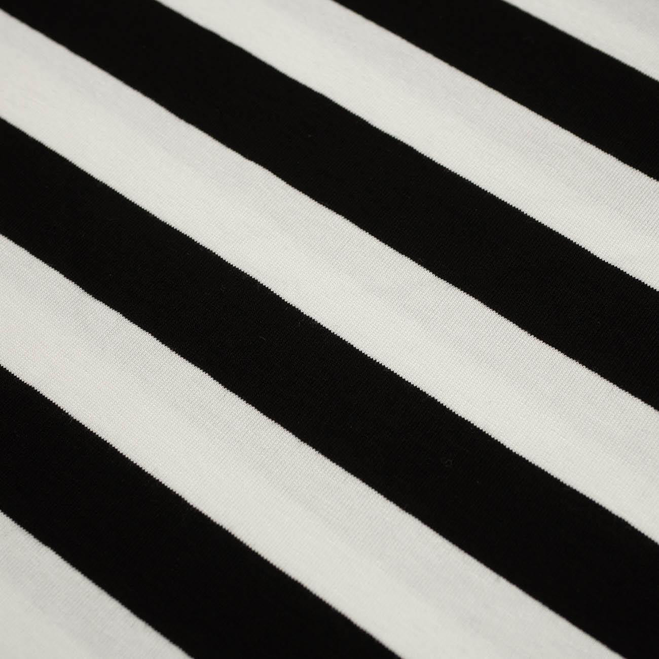 STRIPES WHITE / BLACK 0,5cm x 1,0cm - Viscose jersey
