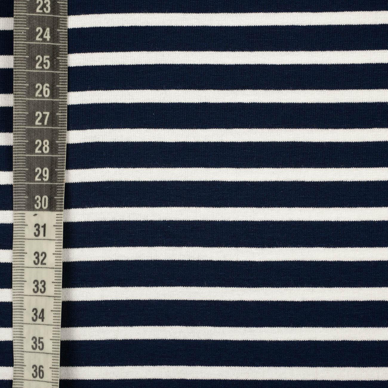 STRIPES DARK BLUE / WHITE 1,0cm x 0,5cm - Viscose jersey