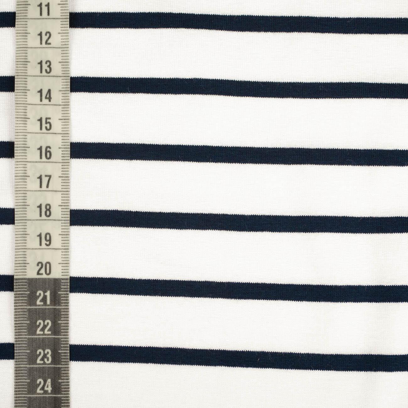 STRIPES DARK BLUE / WHITE 0,5cm x 2,0cm - Viscose jersey