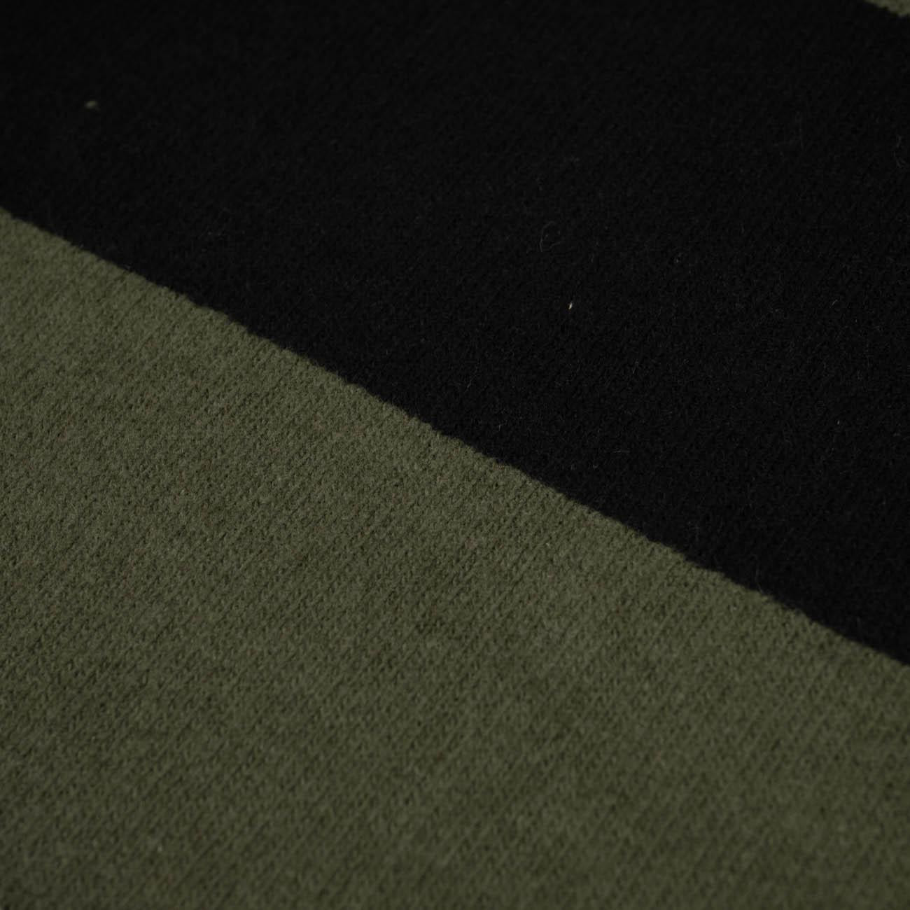 STRIPES OLIVE - BLACK - Emery sweater knit. 270g