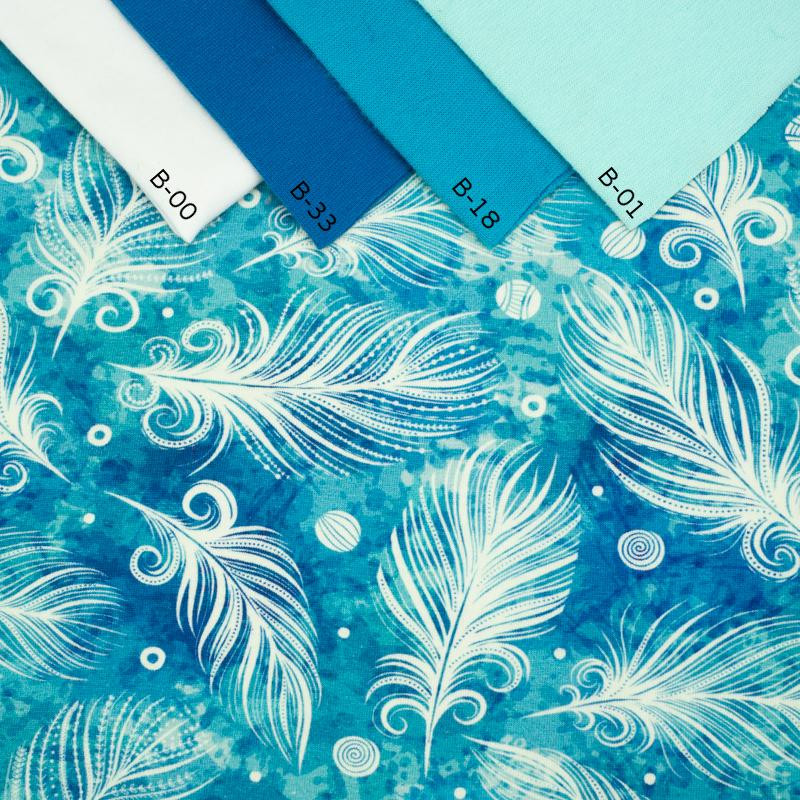 WHITE FEATHERS / blue - looped knit