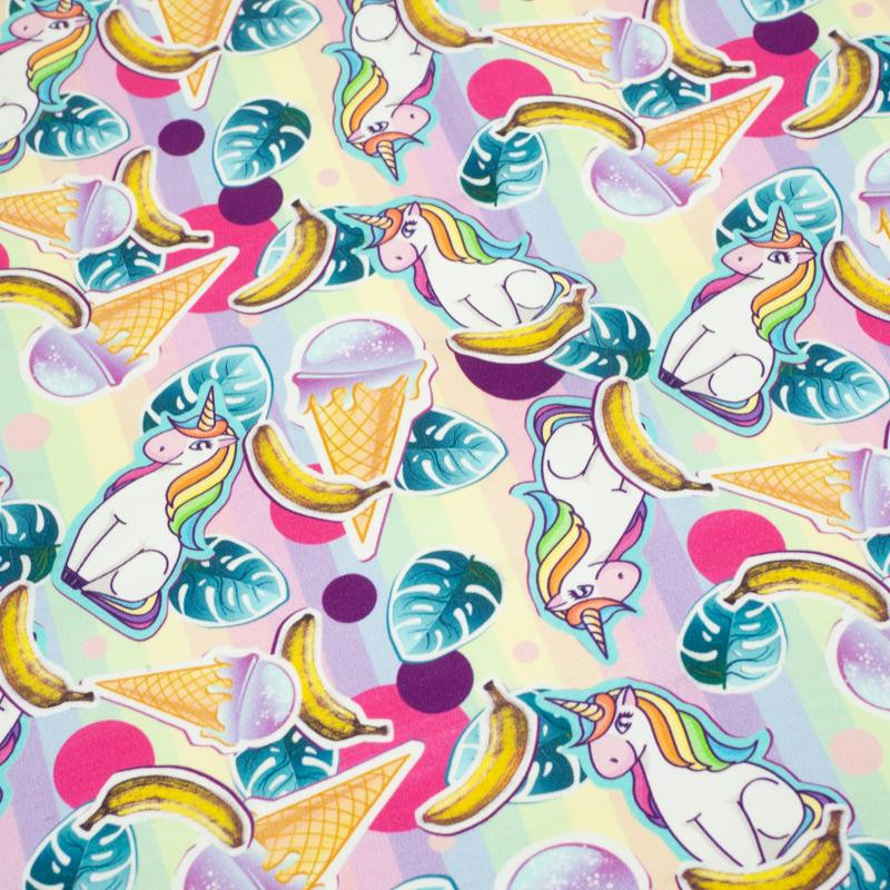 UNICORNS AND ICE CREAM / rainbow - Viskose-Jersey WE210