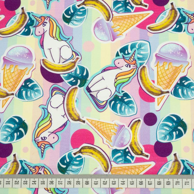 UNICORNS AND ICE CREAM / rainbow - Viskose-Jersey WE210