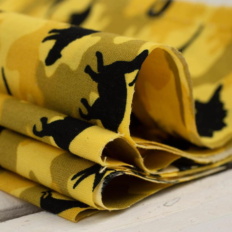 MINI DINO / CAMOUFLAGE YELLOW - POPLIN 100% cotton 