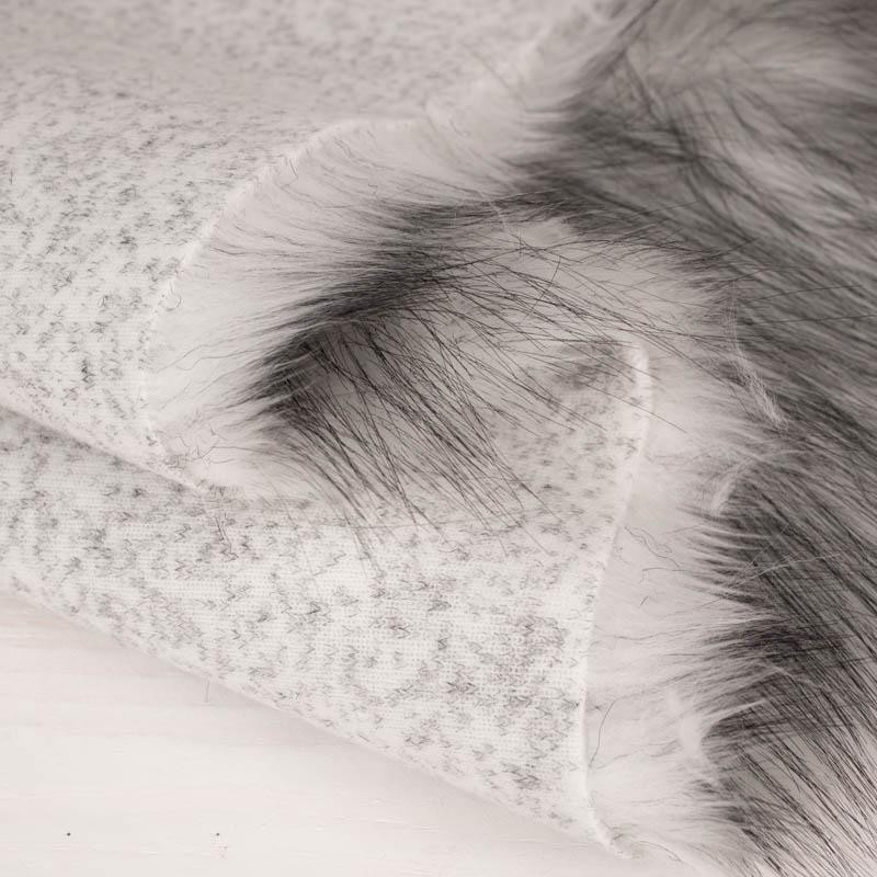 Faux fur trim 15cm x 70cm - Melange grey