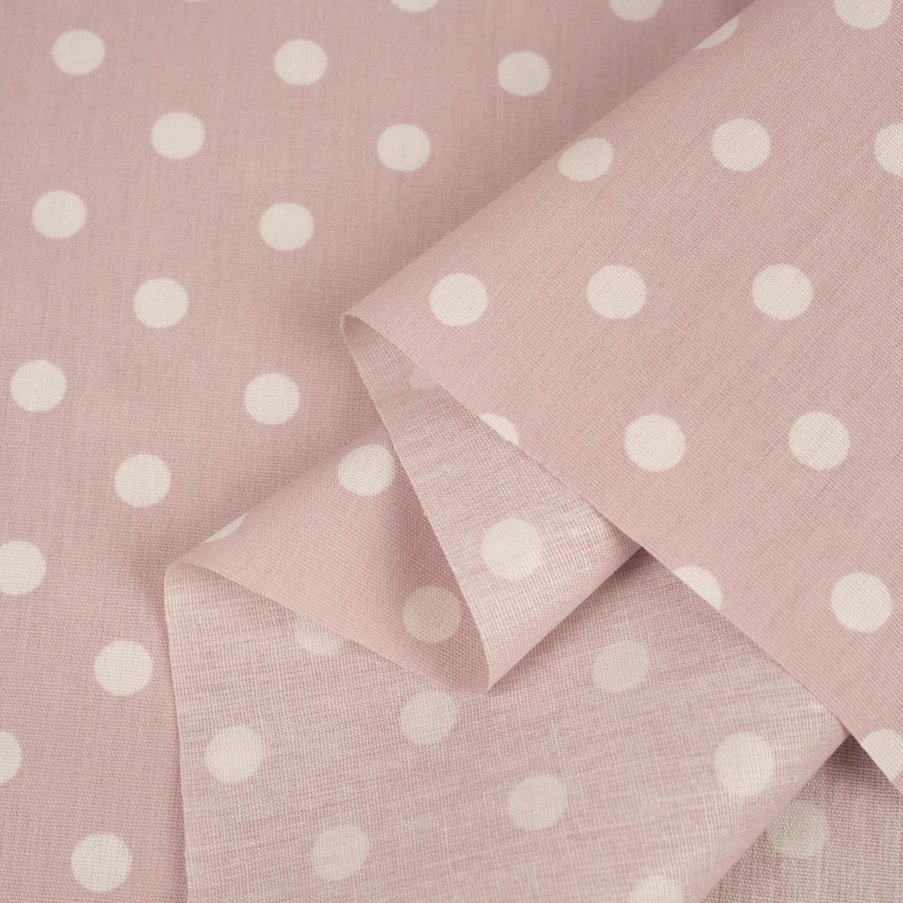 WHITE PEAS / DIRTY PINK - Cotton woven fabric