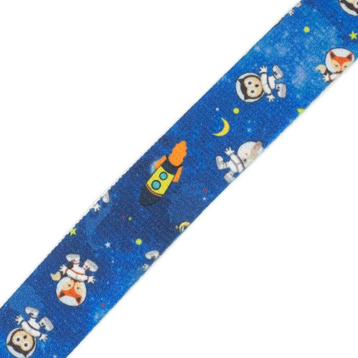 Woven printed elastic band - ANIMALS IN SPACE pat. 2 / Choice of sizes
