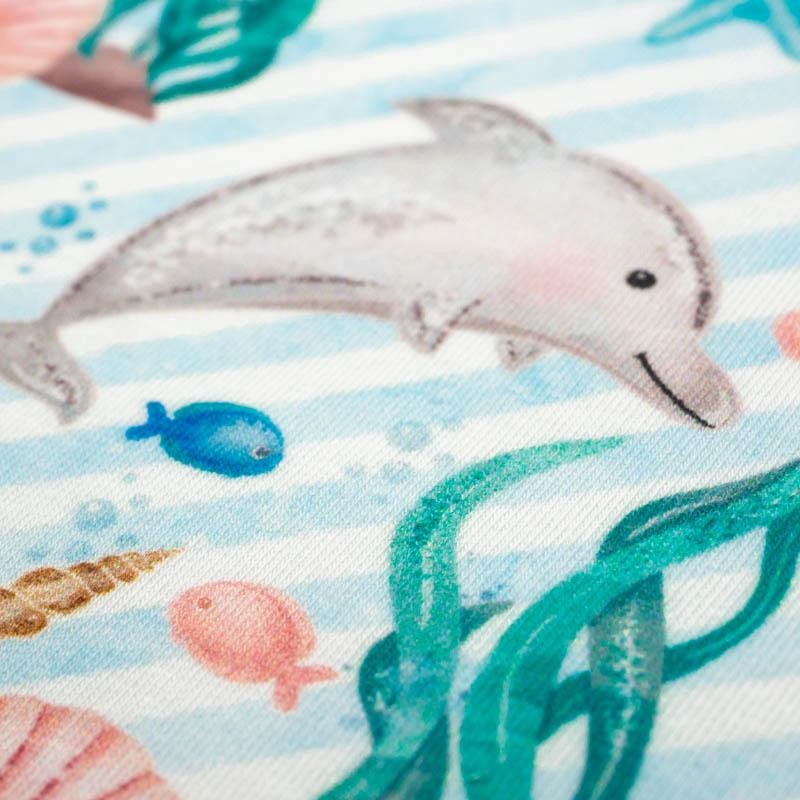 DOLPHINS / STRIPES (MAGICAL OCEAN) / aqua