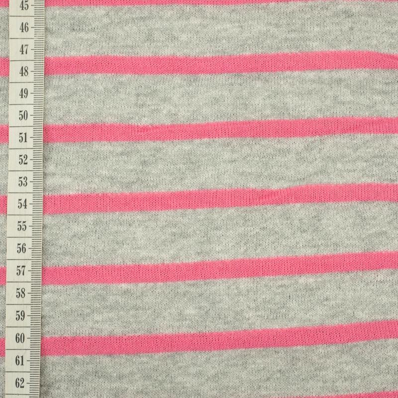 MELANGE GREY STRIPES / pink (2cmx0,7cm) - fancy knit fabric