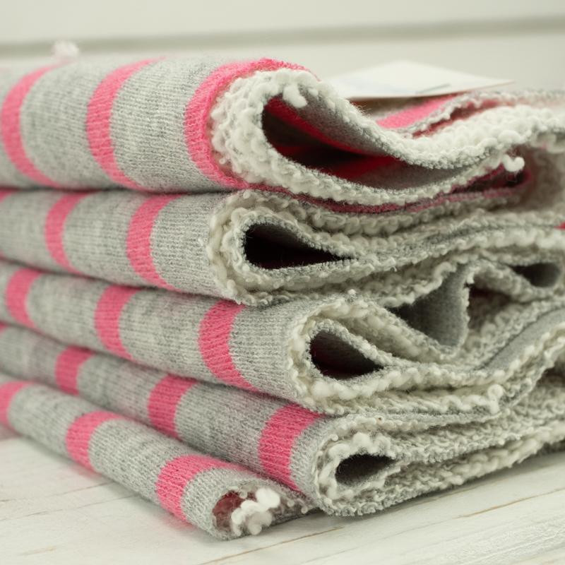 MELANGE GREY STRIPES / pink (2cmx0,7cm) - fancy knit fabric