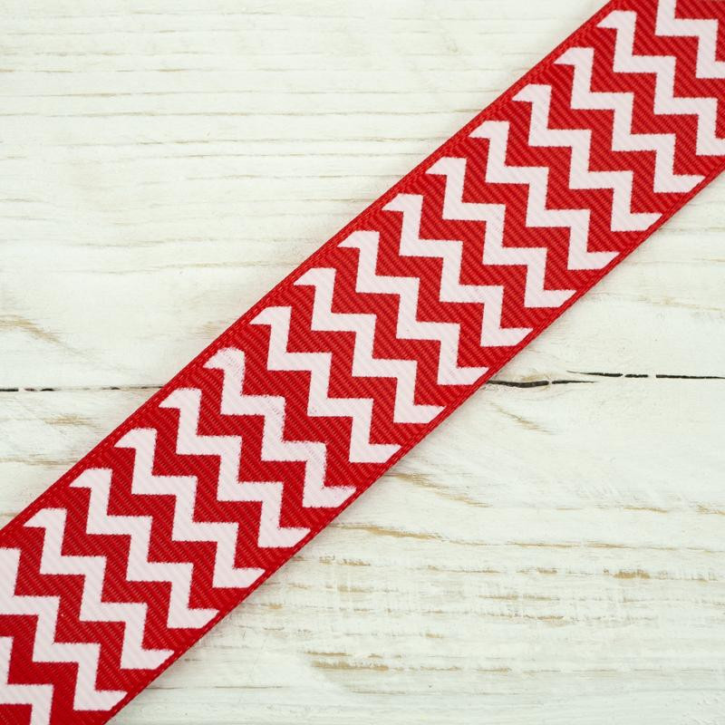 Grosgrain with zigzag 25mm - red