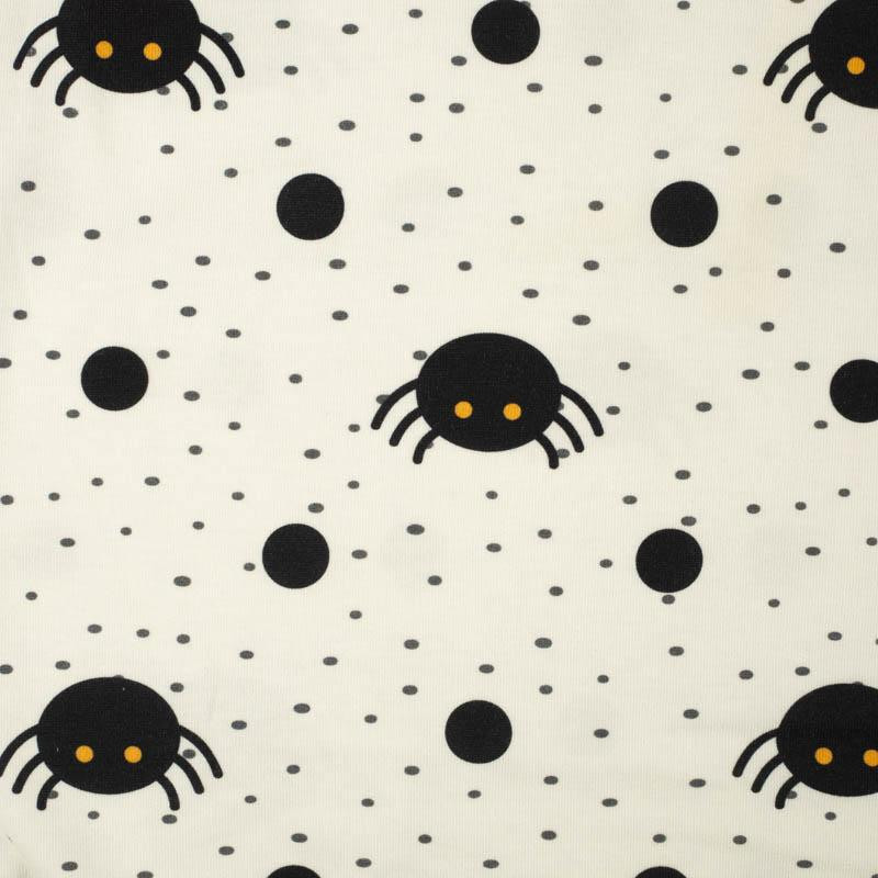 HALLOWEEN SPIDERS / ecru - single jersey with elastane TE210