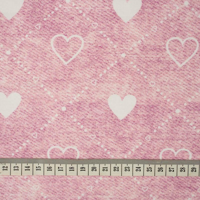 HEARTS AND RHOMBUSES / vinage look jeans (rose quartz) - single jersey with elastane 