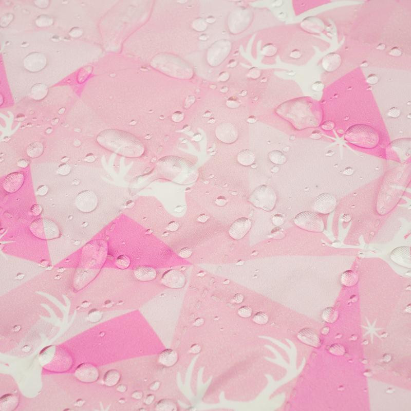 DEERS (adventure) / pink - Quilted nylon fabric 