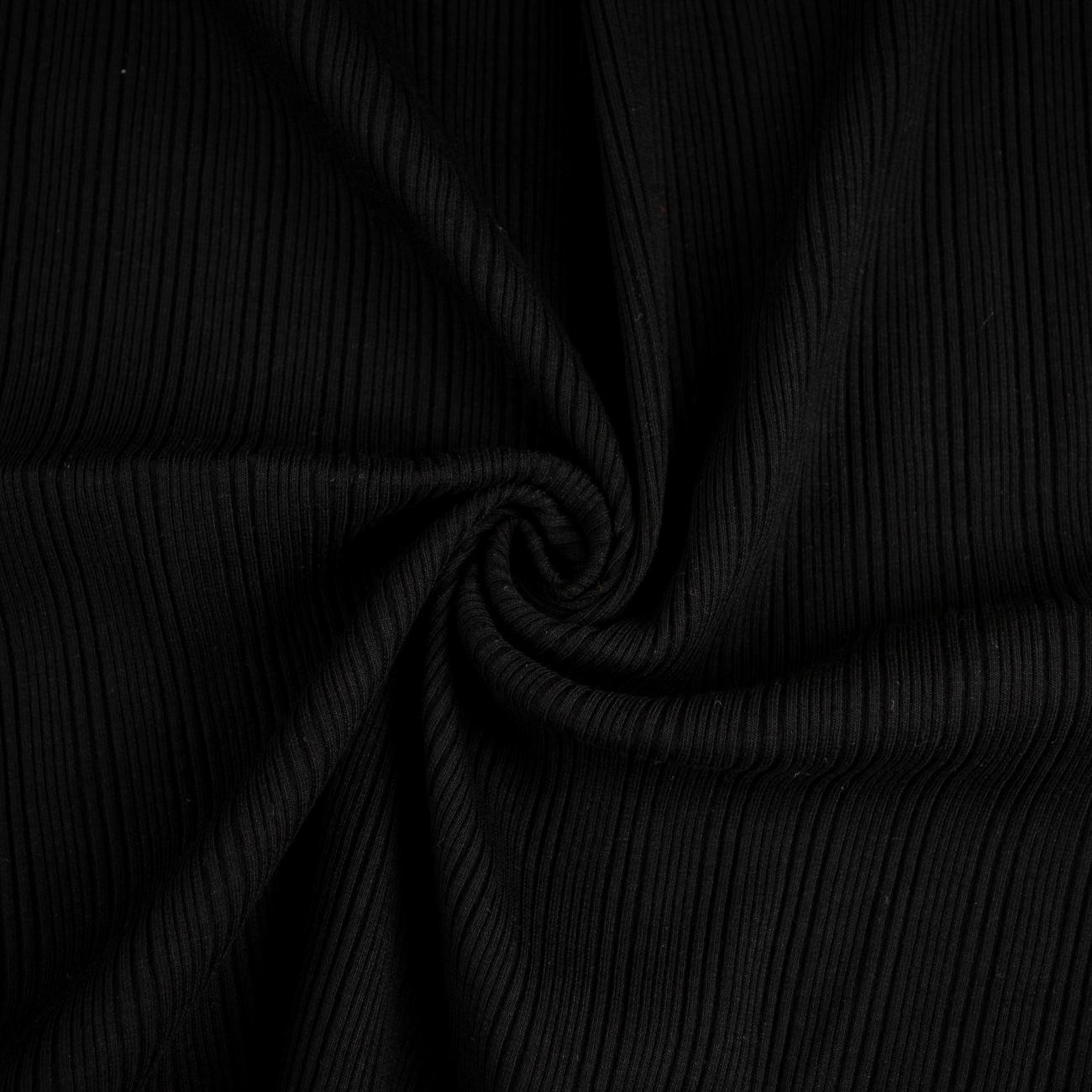 D-16 BLACK - Ribbed knit fabric