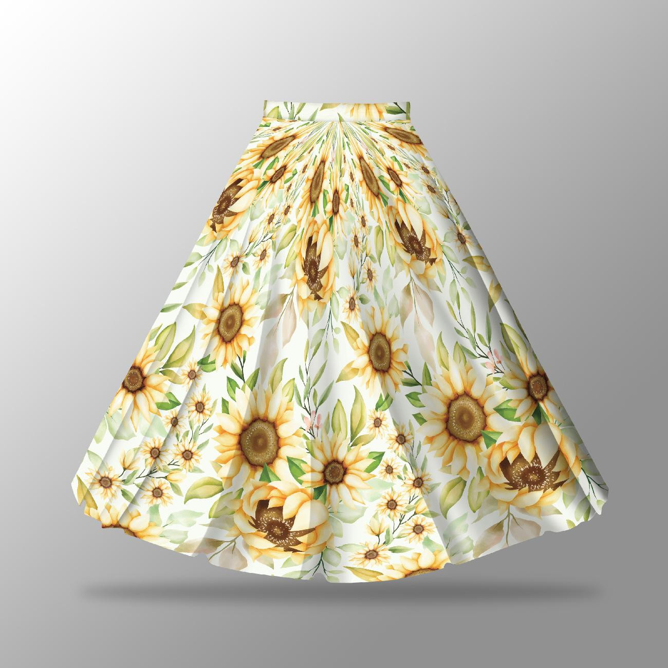 PASTEL DAISIES PAT. 1 - skirt panel "MAXI" - crepe