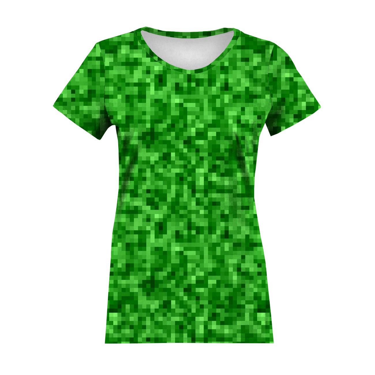 WOMEN’S T-SHIRT - PIXELS pat. 2 / green - single jersey