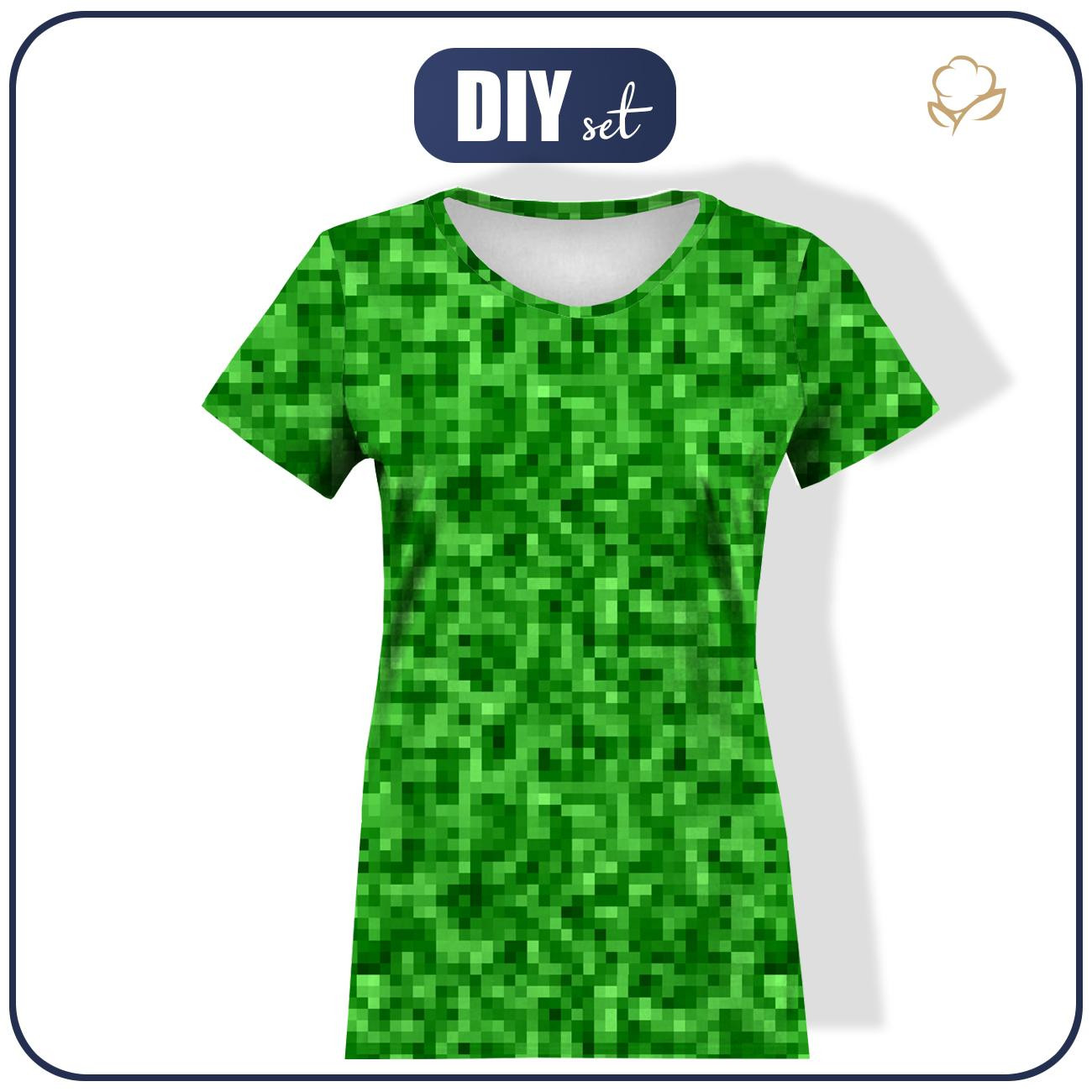 WOMEN’S T-SHIRT - PIXELS pat. 2 / green - single jersey