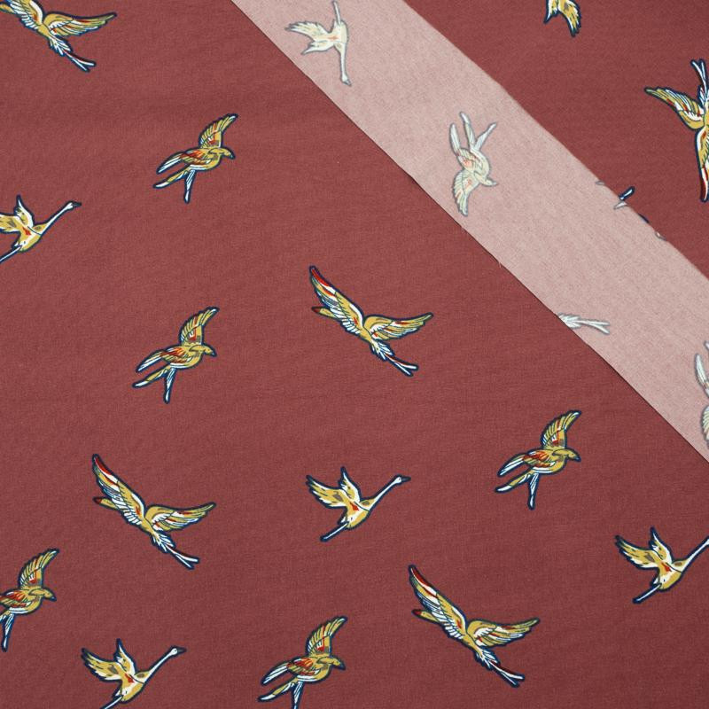 BIRD DANCE / maroon - Clothing woven fabric 