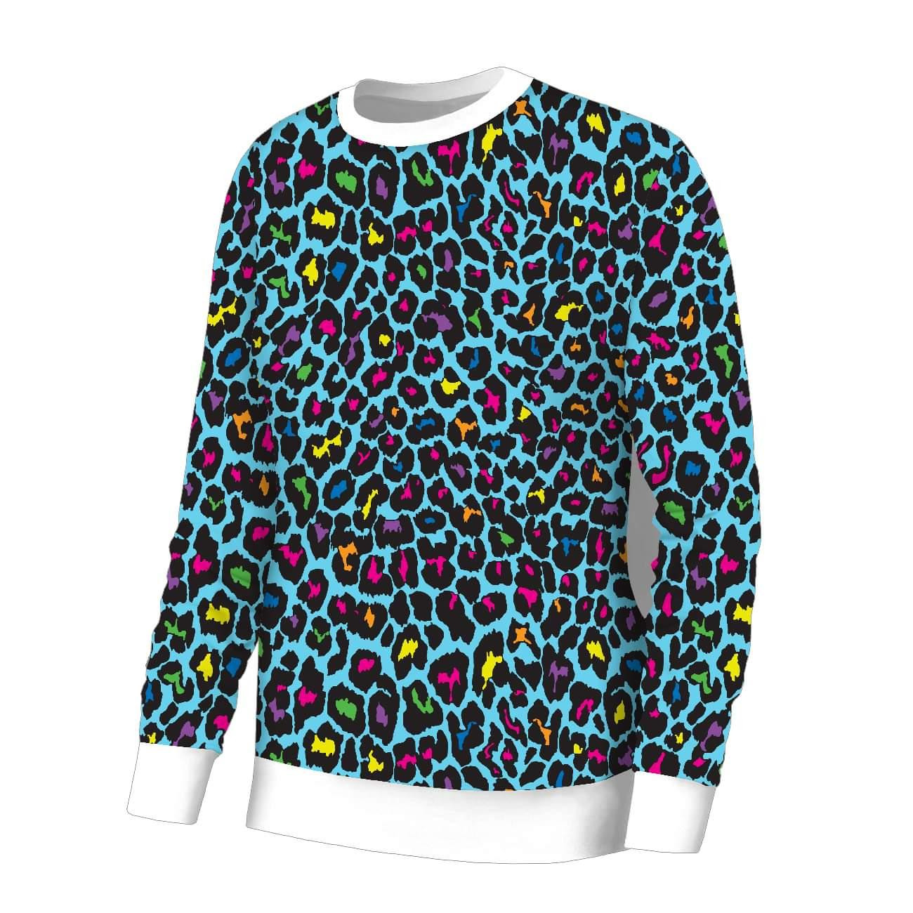 WOMEN'S SWEATSHIRT (HANA) BASIC - NEON LEOPARD PAT. 3 - sewing set