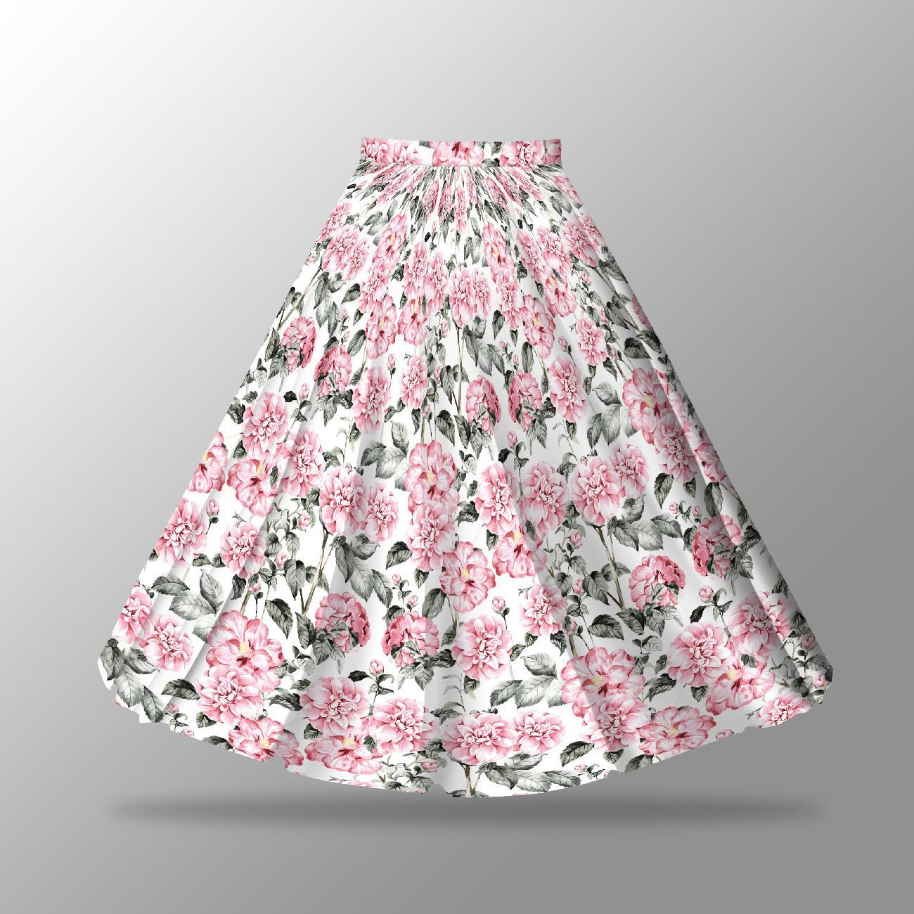 PINK PEONIES pat. 3 - skirt panel "MAXI" - skirt panel "MAXI"