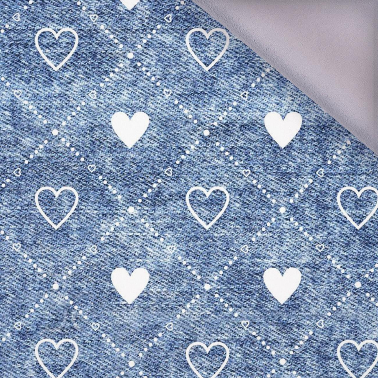 HEARTS AND RHOMBUSES / vinage look jeans (blue) - softshell
