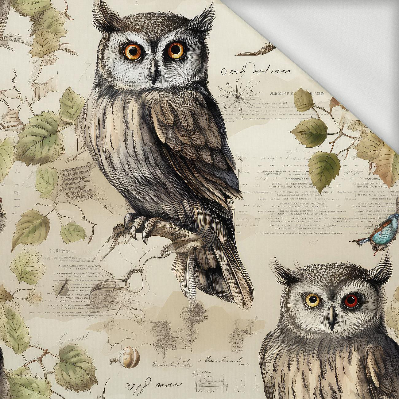 PASTEL BIRDS PAT. 4 (OLW) - looped knit fabric