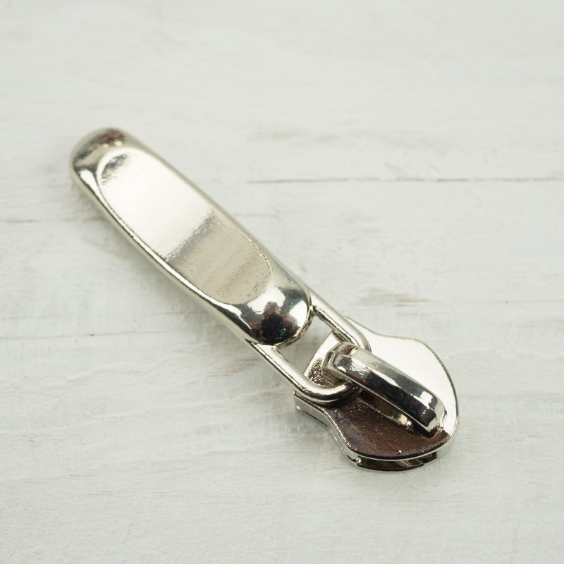 Slider for zipper tape 5mm extra shine - silver