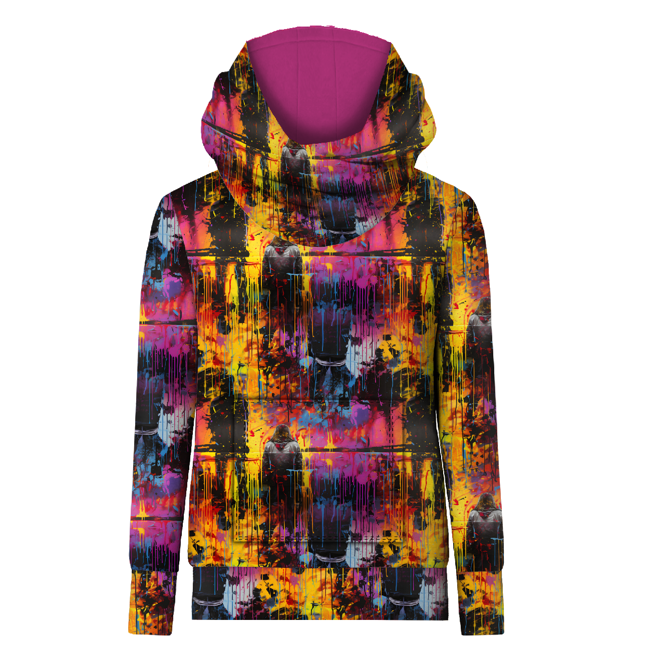 HYDROPHOBIC HOODIE UNISEX - STREET GRAFFIT WZ.2 - sewing set