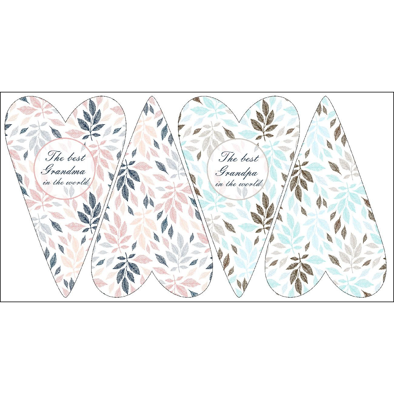 DECORATIVE HEARTS - PASTEL LEAVES EN