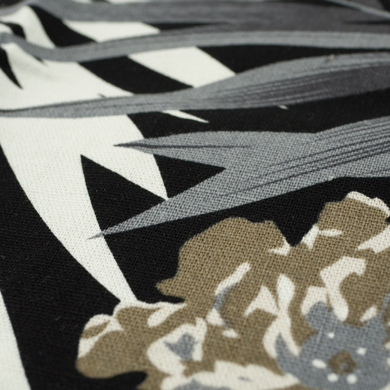 PALM TREE LEAVES / grey - viscose woven fabric
